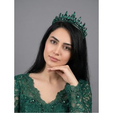 Magic Tiara Kristal Taşlı Kraliçe Model Gelin Tacı - Işıltılı Düğün Saç Aksesuarı