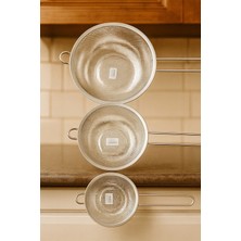 Feyza Design Paslanmaz Çelik 3’lü Kulplu Süzgeç Seti, Dayanıklı ve Pratik Mutfak Yardımı