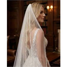 Magic Tiara Boncuk Işlemeli Gelin Duvağı – Işıltılı ve Zarif Tasarım