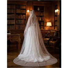 Magic Tiara Işıltılı Gelin Duvağı – Simli ve El Işlemeli Tül