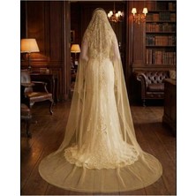 Magic Tiara Yoğun Işlemeli Gelin Duvak – Işıltılı Beyaz Tül Aksesuar