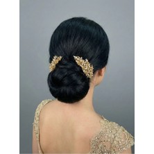 Magic Tiara Renkli Kristal Ikili Saç Tarağı – Zarif ve Romantik Topuz Aksesuarı