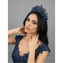 Magic Tiara Taçlı Gelin Saç Aksesuarı – Kristal Işıltılı Yüksek Model