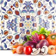 Feyza Design Renkli Çini Desenli Cam Kesme Tahtası 20X30 cm