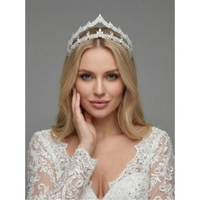 Magic Tiara Katmanlı Işıltı – Çift Sıra Kristal Gelin Tacı