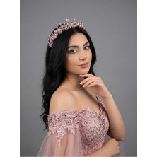 Magic Tiara Kristal Taşlı Zarif Gelin Tacı - Işıltılı Düğün Saç Aksesuarı