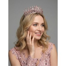 Magic Tiara Kristal Taşlı Kraliçe Model Gelin Tacı - Işıltılı Düğün Saç Aksesuarı