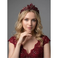 Magic Tiara Kristal Taşlı Yaprak Desenli Gelin Tacı - Işıltılı Düğün Saç Aksesuarı