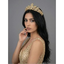 Magic Tiara Kristal Taşlı Büyüleyici Gelin Tacı - Işıltılı Düğün Saç Aksesuarı