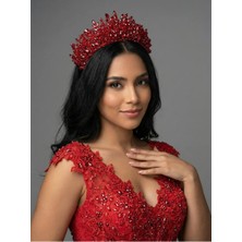 Magic Tiara Gösterişli Taşlı Prenses Tacı – Kına ve Nişan Geceleri Için