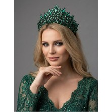 Magic Tiara El Yapımı Kristal Gelin Tacı – Işıltılı ve Modern Tasarım