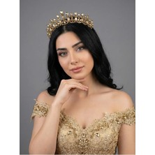 Magic Tiara Kristal Taşlı Işıltılı Gelin Tacı - Zarif Düğün Saç Aksesuarı