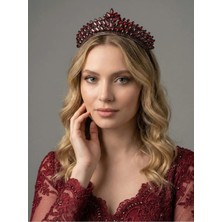 Magic Tiara Kristal Taşlı Işıltılı Kraliçe Model Gelin Tacı - Zarif Düğün Saç Aksesuarı