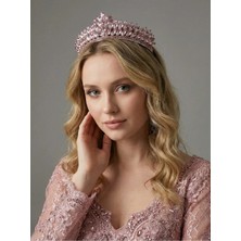 Magic Tiara Kristal Taşlı Işıltılı Kraliçe Model Gelin Tacı - Zarif Düğün Saç Aksesuarı