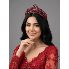 Magic Tiara Kristal Taşlı Işıltılı Kraliçe Model Gelin Tacı - Zarif Düğün Saç Aksesuarı