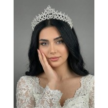 Magic Tiara Kristal Taşlı Zarif Gelin Tacı - Işıltılı Düğün Saç Aksesuarı
