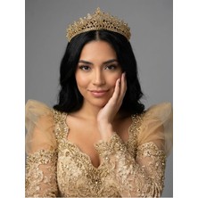 Magic Tiara Kristal Taşlı Işıltılı Gelin Tacı - Zarif Kraliçe Model Düğün Saç Aksesuarı