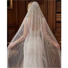 Magic Tiara Işıltılı Boncuk Işlemeli Gelin Duvağı – Şık ve Zarif Tasarım