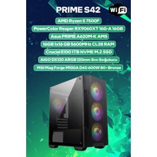 Game Garaj Prime S42 Amd Ryzen 5 7500F 16GB Ram 1tb SSD RX9060XT 16GB 120MM Sıvı Soğt Freedos Oyuncu Oem Paket