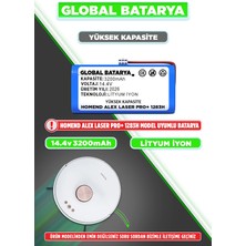 Global Batarya Homend Alex Laser Pro+ 1283H Akıllı Robot Süpürge Bataryası 14.4V 3200MAH Li-Ion Pil (Yüksek Kapasite)