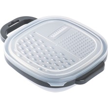 Feyza Design Paslanmaz Çelik Büyük Gri Kapaklı Düz Rende