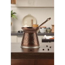 Feyza Design Desenli Döküm Cezve, Büyük Boy, 6 Kişilik, Indüksiyon Uyumlu, 390 ml