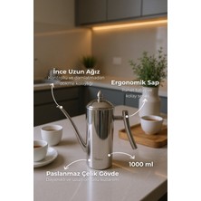 Feyza Design Çelik Demlik ve Yağlık Seti, Çok Amaçlı, 1000ML, Modern ve Dayanıklı
