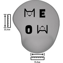 Ivart Siyah Kedi- Meow Bileklik Destekli Oval Mouse Pad