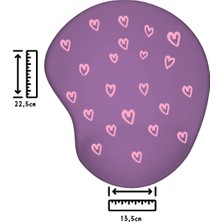 Ivart Pembe Kalpli Bileklik Destekli Oval Mouse Pad