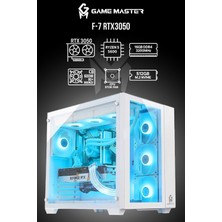 GM Game Master F7 RTX3050 Ryzen 5 5600 Cpu 16GB Ram 512GB Nvme SSD Beyaz Akvaryum Gaming Pc