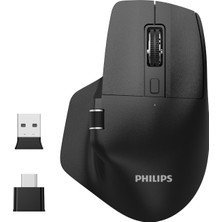 Philips SPK7858 Bluetooth Kablosuz Çift Modlu 4000DPI 7 Tuşlu Optik Mouse Siyah