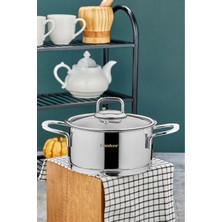 Cooker Bomonti 16 cm 2 Litre Indüksiyon Uyumlu Paslanmaz Çelik Derin Tencere CKR3191