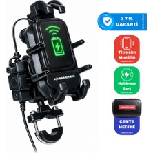 Knmaster TT-860WU Kablosuz Şarjlı Tüm Motosikletlere Uyumlu Telefon Tutucu