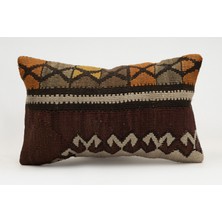 Kilim Wholesale El Yapımı Kilimden Yapılmış Vintage Kırlent Kılıfı, Yün, 30X50 cm