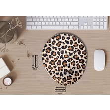 Ivart Leopar Desenli Bileklik Destekli Oval Mouse Pad