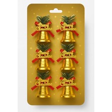 Skygo 6 Adet Lüx Yılbaşı Ağacı Süslemeleri Zilleri Yılbaşı Süsleri Yılbaşı Ağacı Süsü