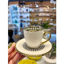 Kosova Gold Kabartmalı 2 Kişilik Türk Kahvesi Fincanı