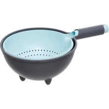 Feyza Design Çift Taraflı 360° Dönebilen Pirinç Makarna Süzgeci, Yeşil