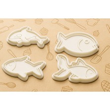 Feyza Design Deniz Canlıları Temalı Balık Şekilli Kurabiye ve Fondan Kalıbı Seti