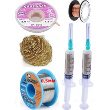 MHM Mechanic/ Lehim 40G 0,5mm Havya Ucu Temizleme Teli Lehim Toplama CP-2015 Emme Teli 2,0mm Lehimleme SET01