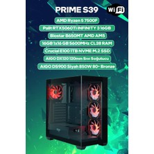 Game Garaj Prime S39 Amd Ryzen 5 7500F 16GB Ram 1tb SSD RTX5060TI 16GB 120MM Sıvı Soğt Freedos Oyuncu Oem Paket