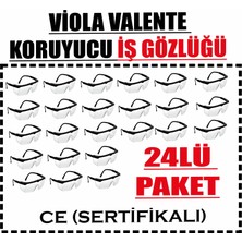 24LÜ Paket-Koruyucu Iş Gözlüğü-Ayarlanabilir  Çerçeve-Ce'li-Tektek Poşetli