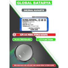 Global Batarya Ilıfe A4S Uyumlu Akıllı Robot Süpürge Bataryası 14.4V 2600MAH Li-Ion Pil ( Orijinal Kapasite)
