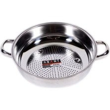 Feyza Design Derin Çelik Kevgir, 2 No Kulplu, 27 Cm, Dayanıklı ve Pratik Kullanım