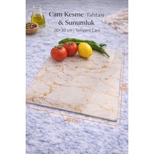 Feyza Design Şeffaf Cam Kesme Tahtası 20X30 Cm, Dayanıklı ve Pratik Kullanım