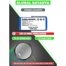 Global Batarya Ilıfe A4S Uyumlu Akıllı Robot Süpürge Bataryası 14.4V 3200MAH Li-Ion Pil (Yüksek Kapasite)