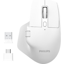 Philips SPK7858 Bluetooth Kablosuz Çift Modlu 4000DPI 7 Tuşlu Optik Mouse Beyaz