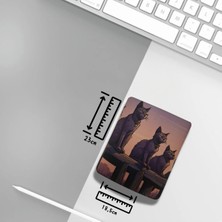 Ivart Gri 3 Kedi Baskılı Bileklik Destekli Dikdörtgen Mouse Pad