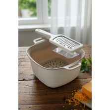 Feyza Design Pratik 3'lü Mutfak Seti: Düz Kase, Süzgeçli Kase, Rende