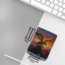 Ivart Günbatımı ve Ejderha Baskılı Bileklik Destekli Dikdörtgen Mouse Pad